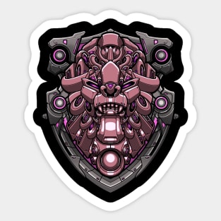 Shield lion cyberpunk weapon Sticker